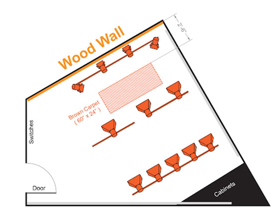 Cielux Track Lighting linear configuration plan for social media studio