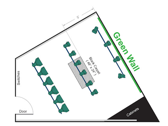 Cielux Track Lighting linear configuration plan for social media studio